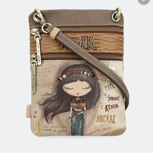Anekke Kenya mini crossbody bag purse with double zip Beautiful details strap
